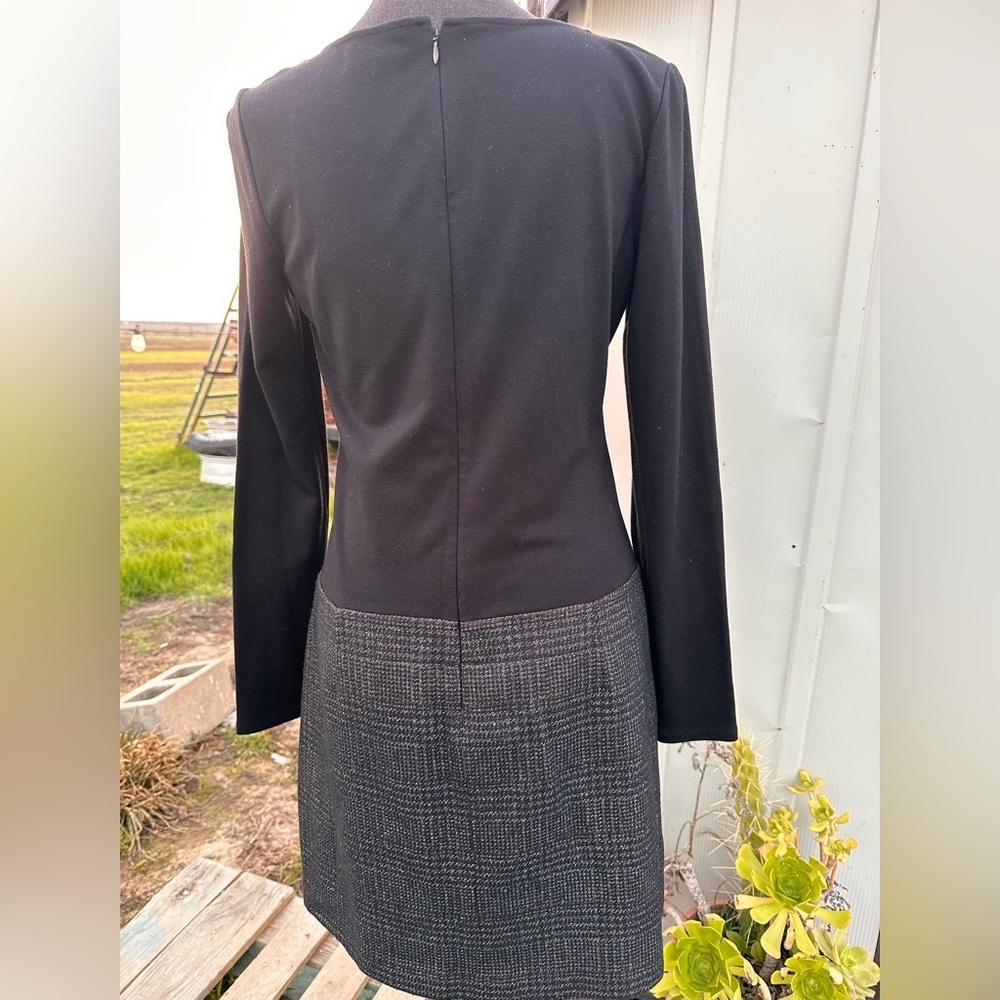 THEORY WOMENS DRESS BOWMONT 54%VIRGIN WOOL LONG‎ SLEEVE BLACK NWOT 8 - Picture 2 of 9